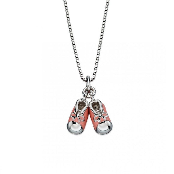 D for Diamond Pink Bootie Pendant and Chain