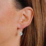 DF  Round Drop Earrings With Pave Diamonfire Zirconia