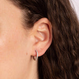 DF Creole Hoop Earrings With Claw Set Diamonfire Zirconia