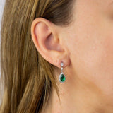 DF Green Diamonfire Zirconia Teardrop Earrings With Pave Surround