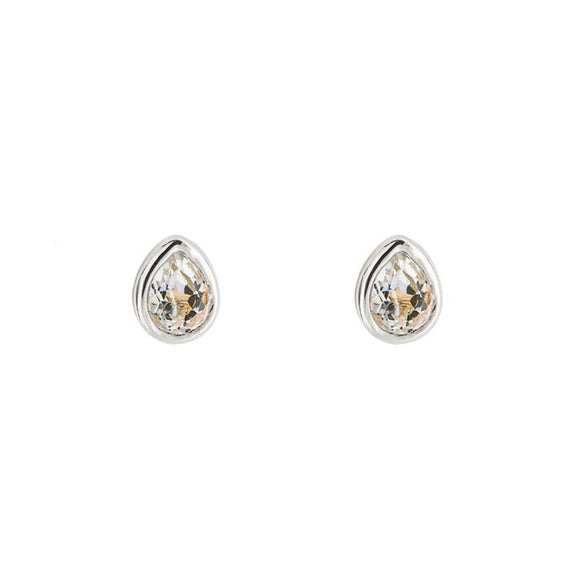 Silver Semi-Precious April Birthstone Earrings