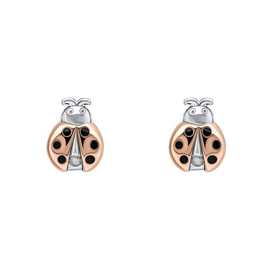 Ladybird Stud Earrings with Diamond