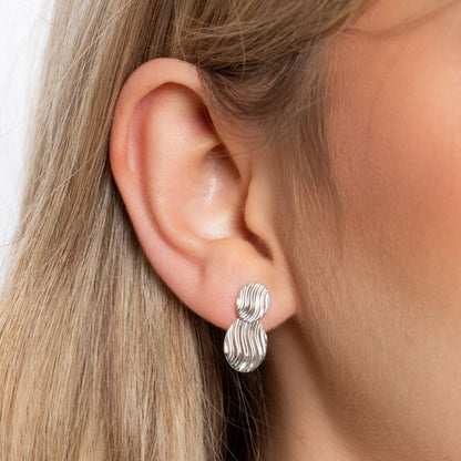 Wave Texture Drop Earrings