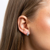 Diamonfire Square Cut Aquamarine Blue Zirconia Earrings