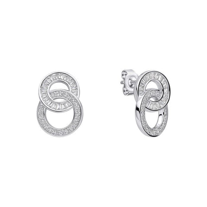 Diamonfire Linked Circles Stud Earrings