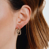 Diamonfire Interlinked Plain and Zirconia Rings Drop Earrings