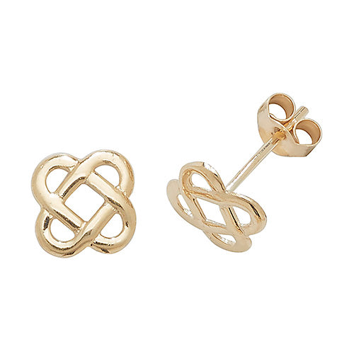 9CT YELLOW GOLD CELTIC STUD EARRINGS