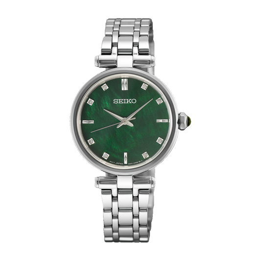 Seiko Ladies' Green Mother-of-Pearl Diamond Watch