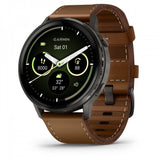 Venu 4 - 45 mm Slate with Black Silicone Band and Brown Leather Band