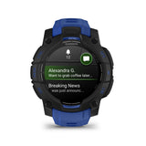 Instinct 3 – 45 mm, Black with Bolt Blue/Black Band