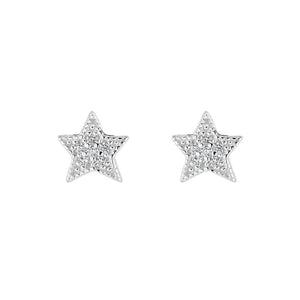 Dew Silver Star CZ Stud Earrings