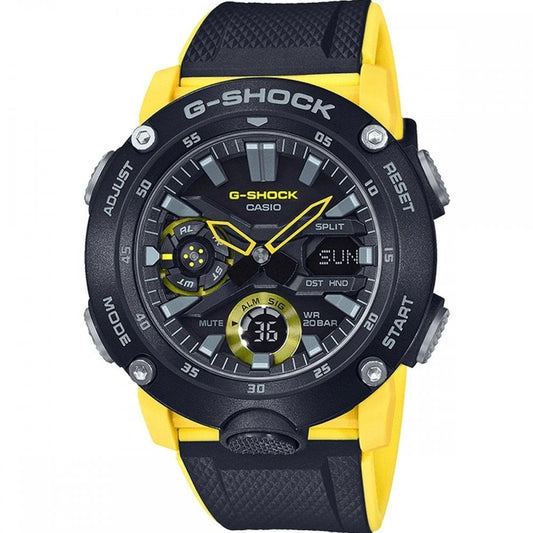 G-Shock Casio Gents Carbon Core Guard Black & Yellow Resin Strap Watch