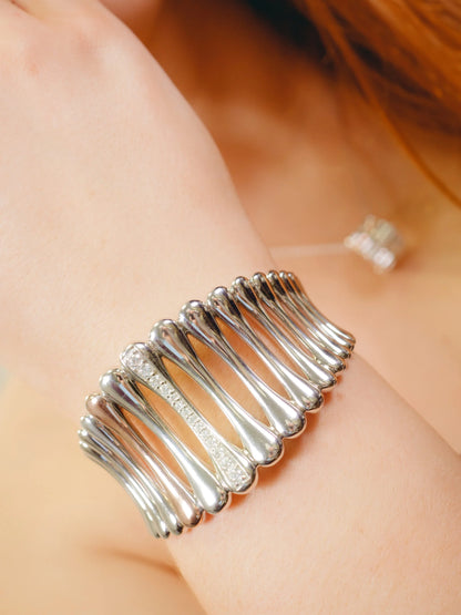 House Of Lor Silver Gold Bamboo Bangle
