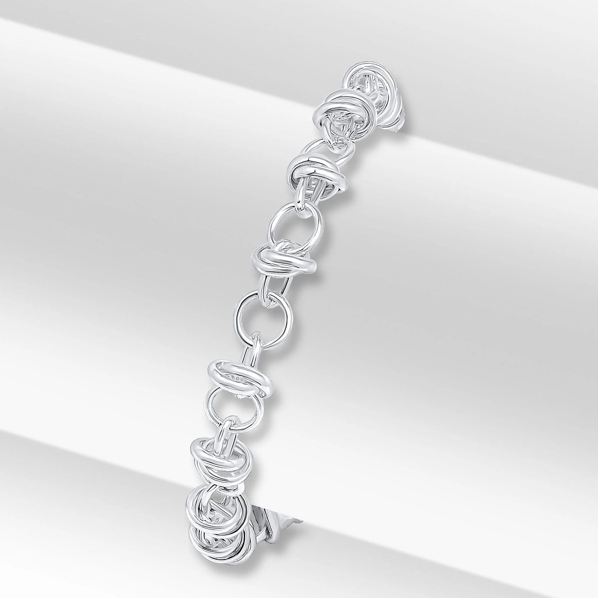 Silver 7mm Handmade Belcher with Rings Chain Bracelet