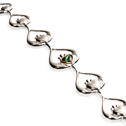 House Of Lor Claddagh Green Stone Bracelet