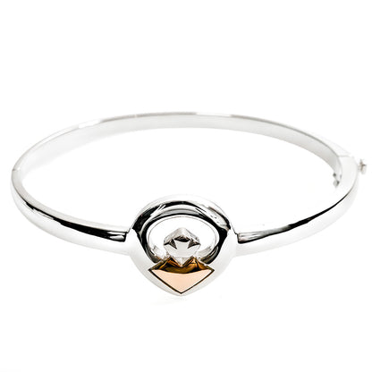 House Of Lor Silver Rose Gold Claddagh Bangle