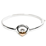 House Of Lor Silver Rose Gold Claddagh Bangle