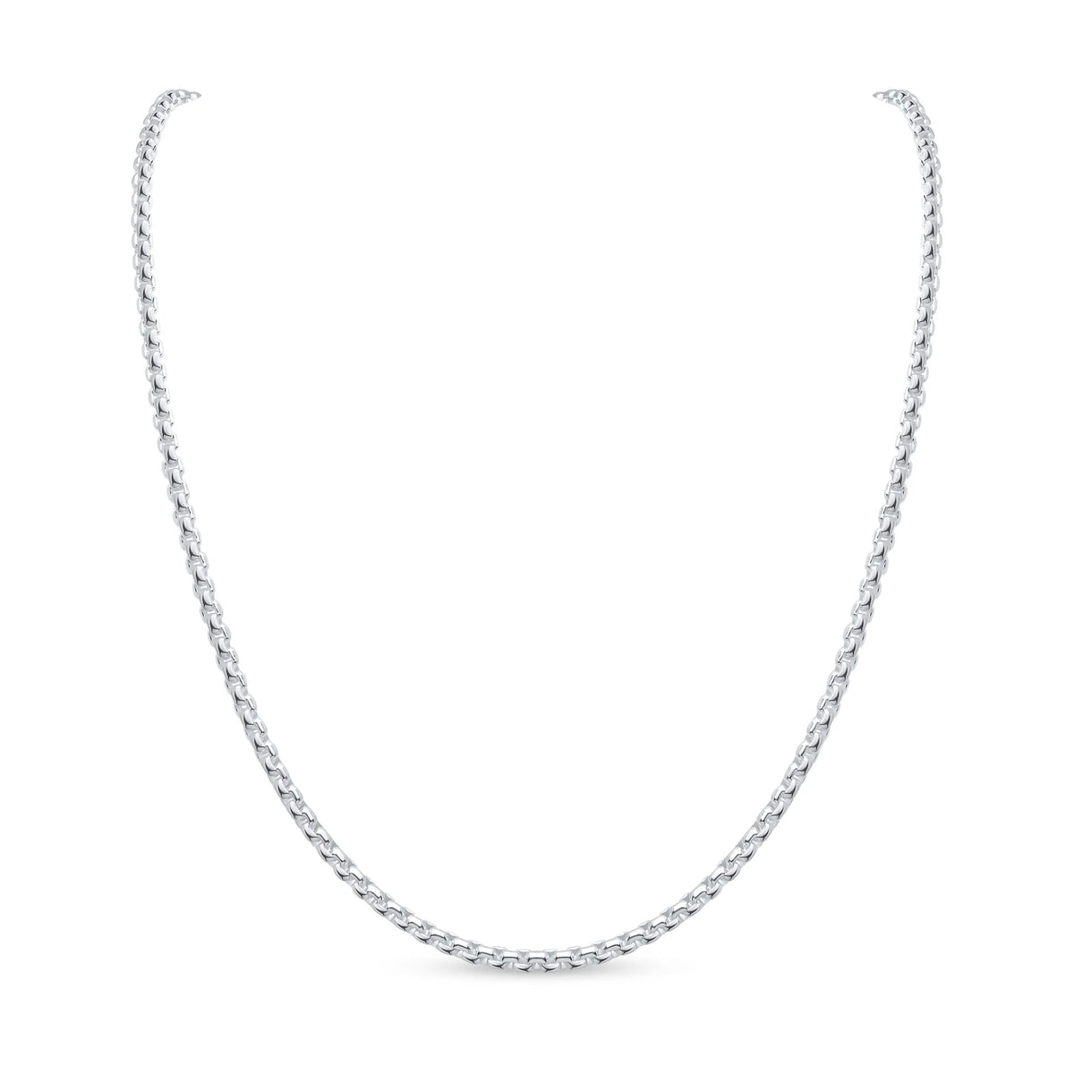 Silver 3mm Rounded Box Belcher Chain