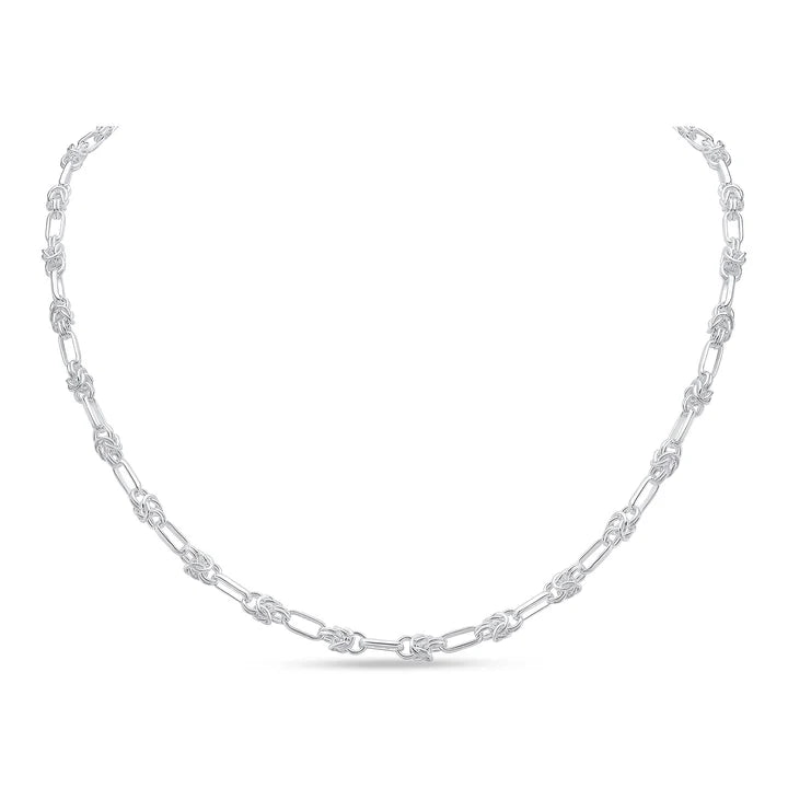 Silver 4.6mm Handmade Byzantine Oval Chain