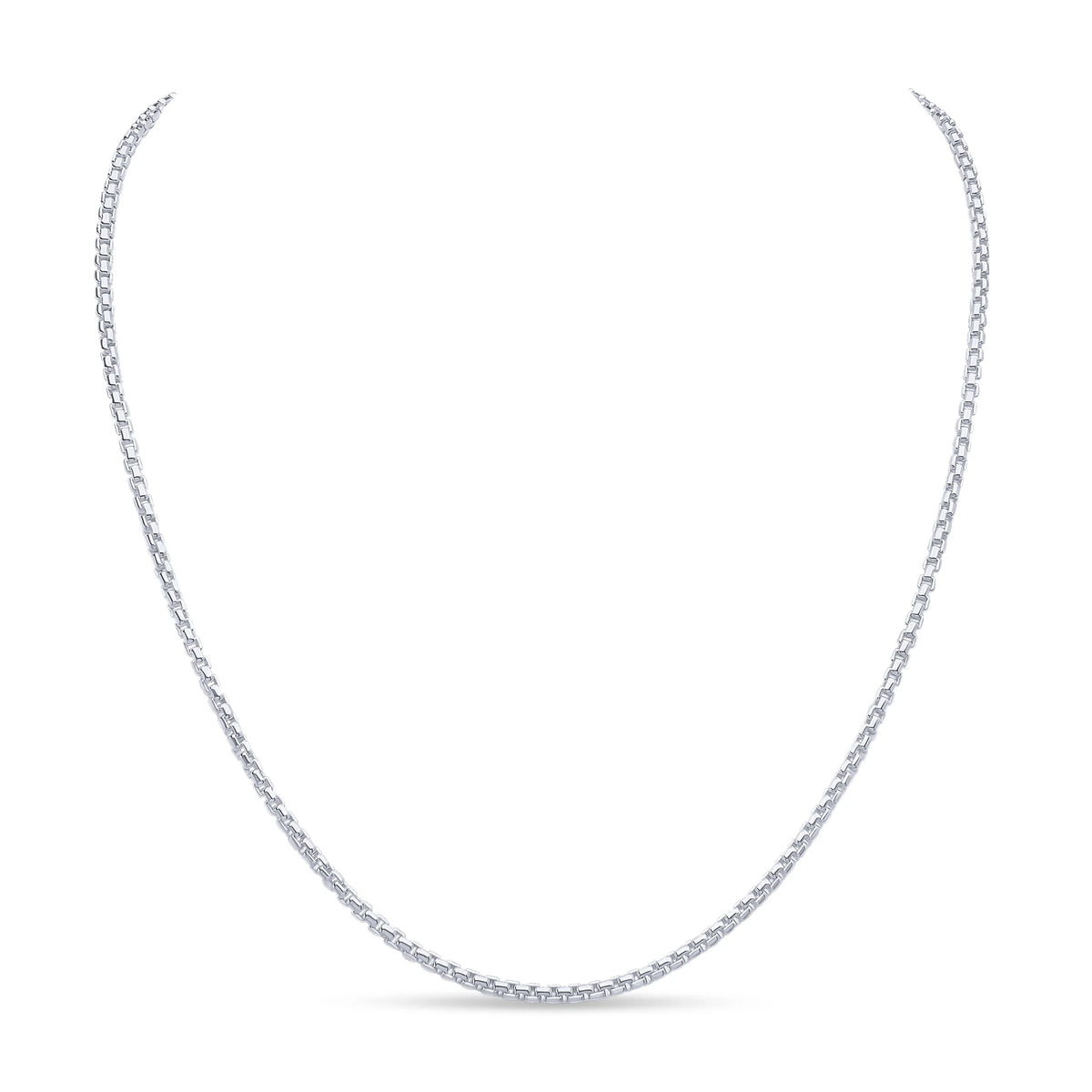 Silver 2.5mm Rounded Box Belcher Chain