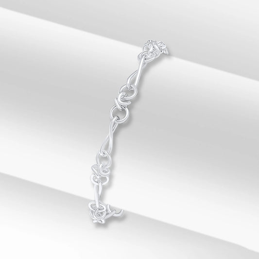 Silver 5.5mm Handmade Infinity Knot Chain Bracelet