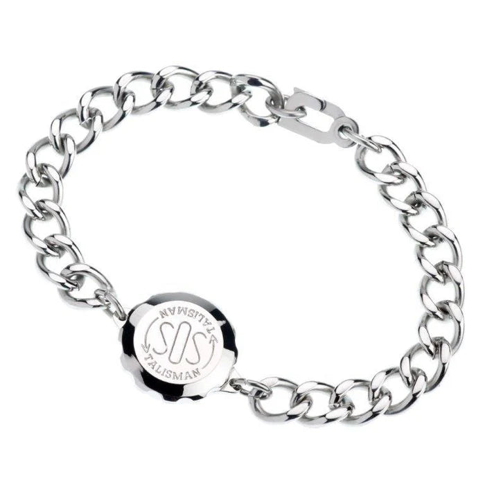 SOS Talisman Stainless Steel Medical Alert Bracelet