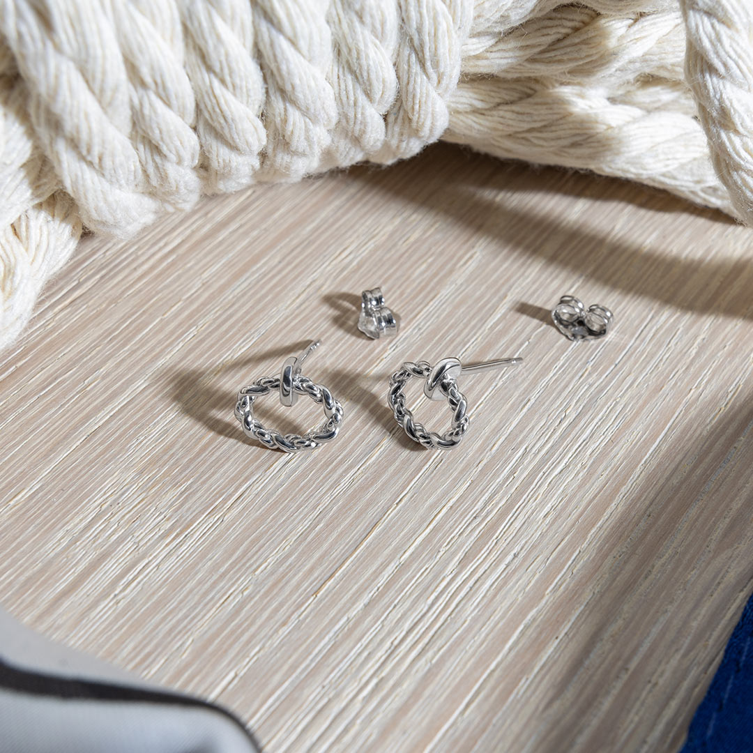 Kit Heath Marina Rope Twist Oval Stud Earrings