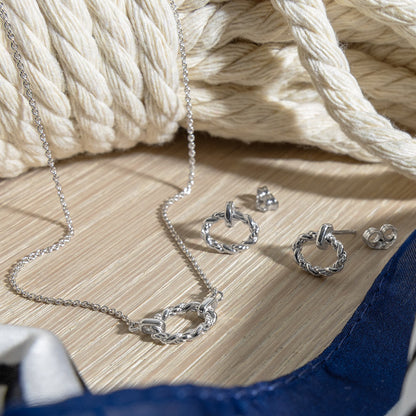 Kit Heath Marina Rope Twist Oval Stud Earrings