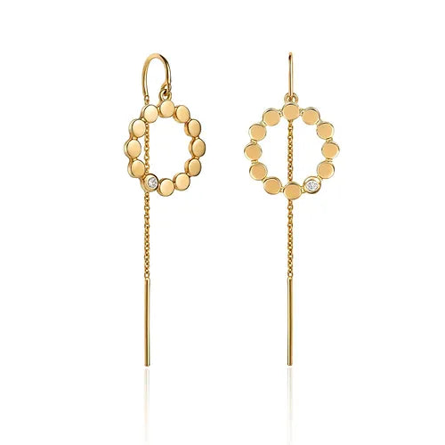 Lustre & Love Circles Drop Earrings in Gold Vermeil