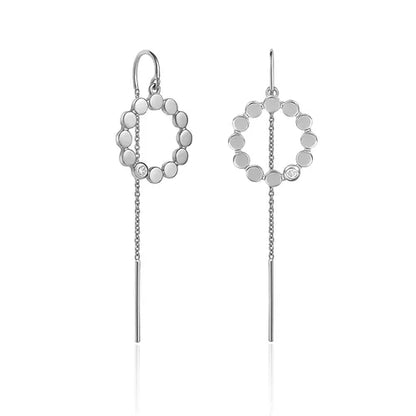 Lustre & Love Circles Drop Earrings in Sterling Silver