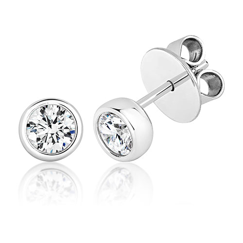 LAPIDARY SILVER RUBOVER SET STUDS WITH 5MM ROUNDS