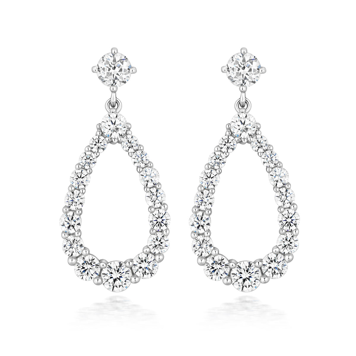 LAPIDARY PEAR SHAPE SHARED CLAW SILHOUETTE EARRINGS