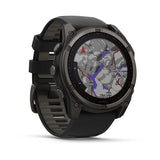 Garmin Fēnix 8  Solar, Sapphire , Carbon grey DLC titanium with Black/pebble grey silicone band