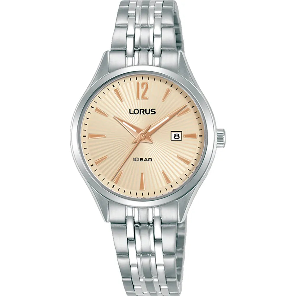 Lorus Classic Clear-Cut Rose Gold Sunray Dial