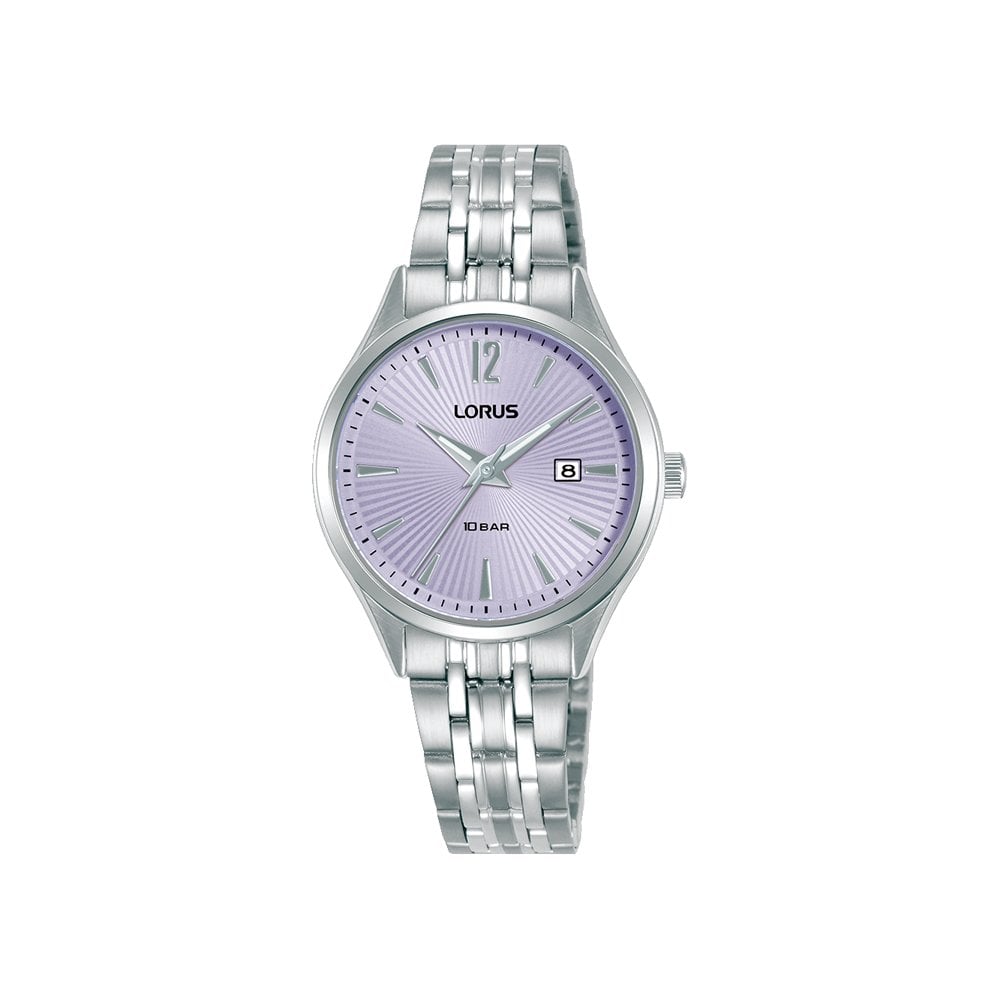 Lorus Lilac Dial Stainless Steel Bracelet Watch