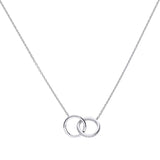 DF Interlocking Rings Necklace With Diamonfire Zirconia 43-45cm chain