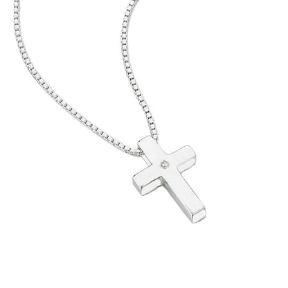 D for Diamond Medium Cross Pendant and Chain with Diamond