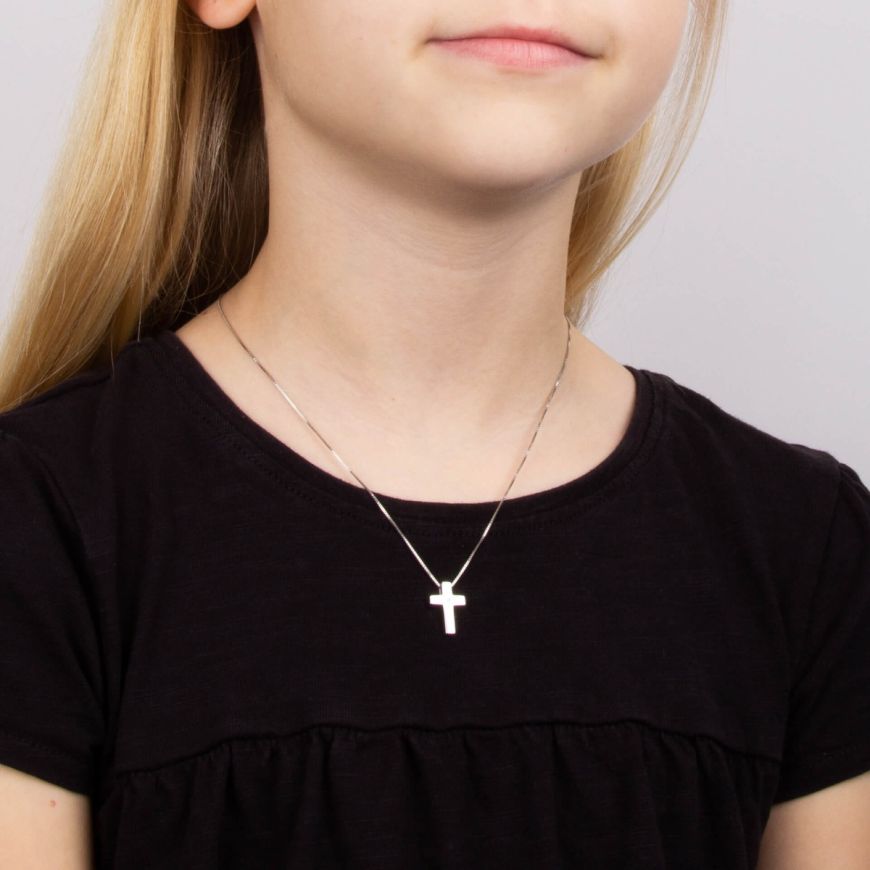 D for Diamond Medium Cross Pendant and Chain with Diamond
