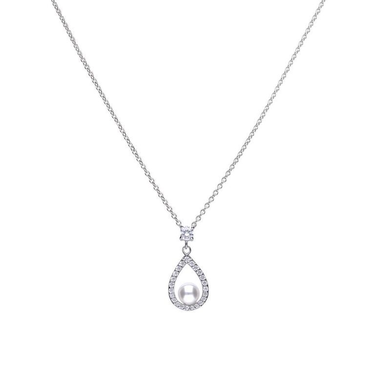 DF Teardrop Shape Pendant With Shell Pearl And Diamonfire Zirconia