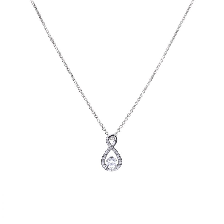 DF  Infinity Pendant With Diamonfire Cubic Zirconia with chain