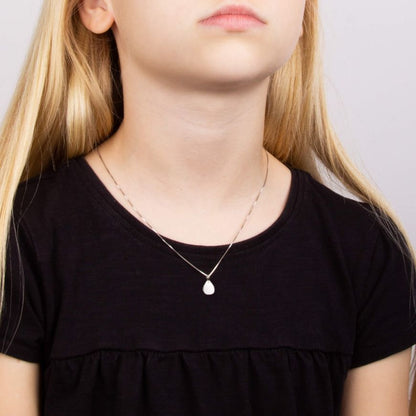 D for Diamond Droplet Tag Pendant With Diamond In Recycled Silver