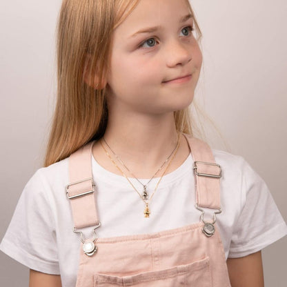 D for Diamond Teddy Bear Pendant and Chain with Diamond