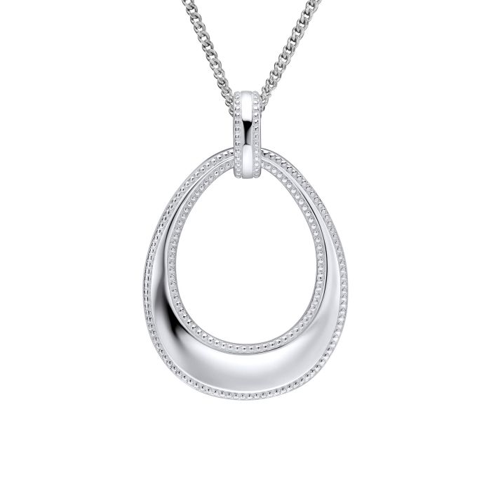 Open Teardrop Pendant with Millegrain Edge