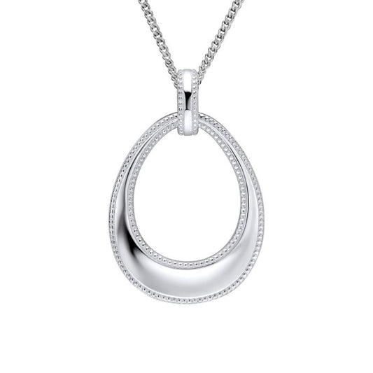 Open Teardrop Pendant with Millegrain Edge