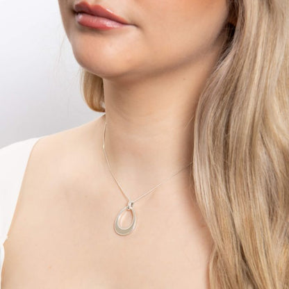 Open Teardrop Pendant with Millegrain Edge