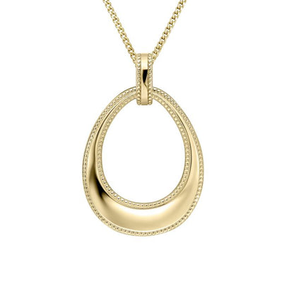 Open Teardrop Pendant with Millegrain Edge