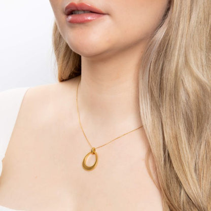 Open Teardrop Pendant with Millegrain Edge