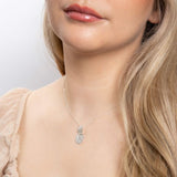 Silver Wave Texture Drop Pendant