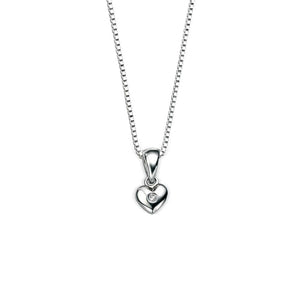 D for Diamond Heart Pendant and Chain with Diamond