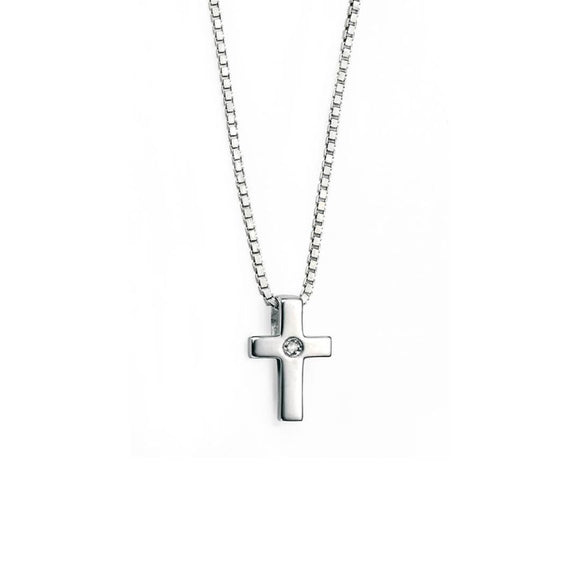 D for Diamond Cross Pendant and Chain with Diamond